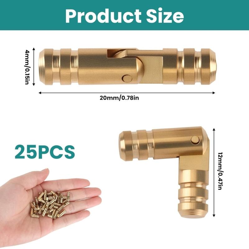 Packung mit 50 massiven Messing-Miniaturzylinderbändern für Schmuckschatullen Holzhandwerk Antike Truhen Zubehör