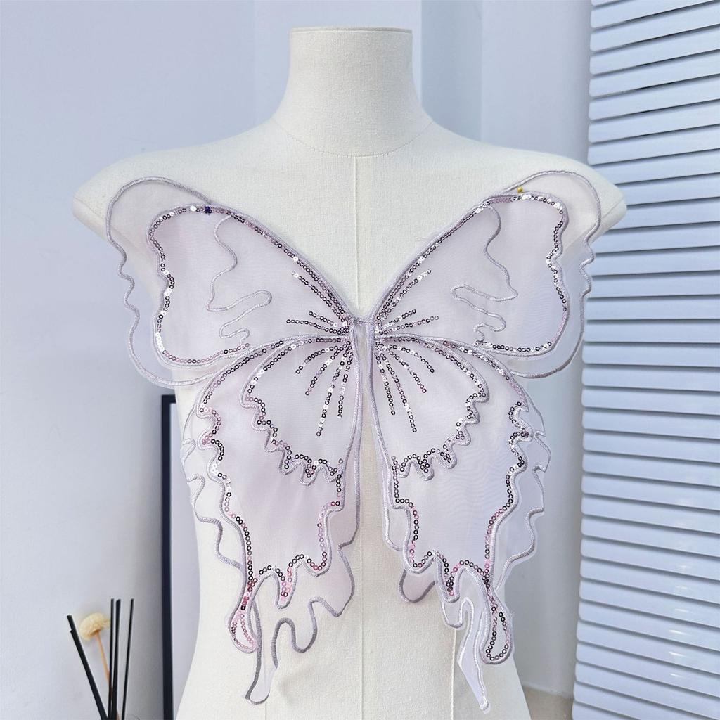 Elegant Pearls Butterfly Applique Sewing on Patches For Dresses Costume Accessories Great For Weddings And Theme Event