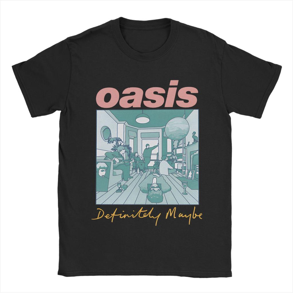 Funny O-Oasis Definitely Maybe T Shirt Men's Cotton Short Sleeve O-neck Summer Top Tee