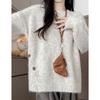 Autumn/Winter Loose Slit Pullover: Women's Solid Color Slimming Knitwear