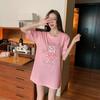 Neues Sommer Schwerindustrie Hot Diamond Bär Kurzarm T-Shirt für Damen Im Damen Koreanischen Stil Locker und Stilvoll Halbarm