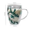 Dried Flower Double Walled Glass Mug 350ml Coffee Mug with Dry Flowers Decorative and Creative Flower Mug Double Wall Flower Cup