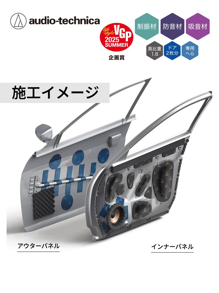 Door Tuning Kit Plus Deadening Kit for Two Vibration and Sound No Special Tools Includes Dedicated Spatula Audio-Technica AT-AQ409 Doors, Control,