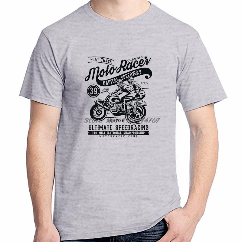 Summer Cotton Tshirt Uomo Moto Racer Vintage Print Graphic T Shirts Unisex Short Sleeve Tshirt High Quality Unisexs Clothes