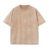 230G Washed Distressed Men's Retro T-Shirt, US Size, Loose Round Neck, Pure Cotton Short Sleeve.