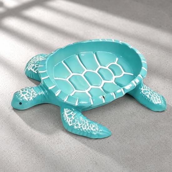 Turtle Soap Box, with Drainable Design, Resin Tortoise Soap Dish, Durable Decorative Soap Saver for Bathroom Kitchen Countertop