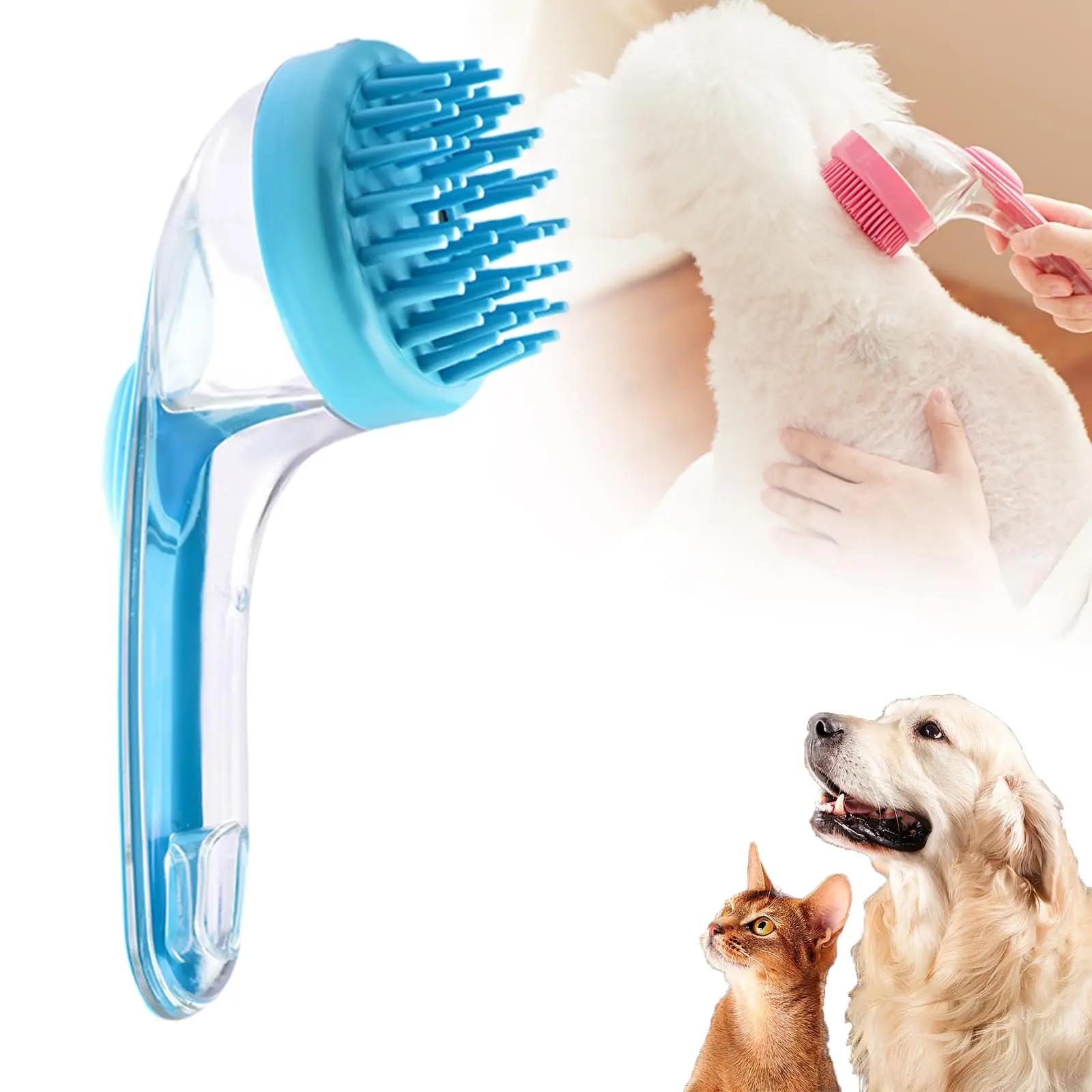 Pet Bath Brush 2 in 1 Dog Bath Brush with Built-in Shampoo Dispenser Multi-functional Dog Bath Brush for Long Dogs Cats Shower
