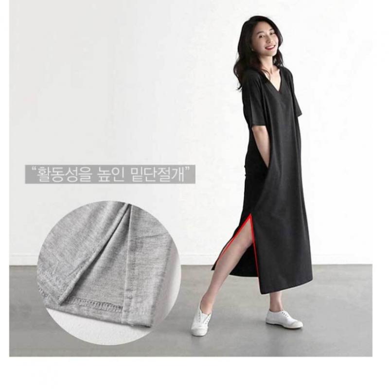 Shop Women V Neck Side Slit Midi Dress Won Wdr W8af0f8