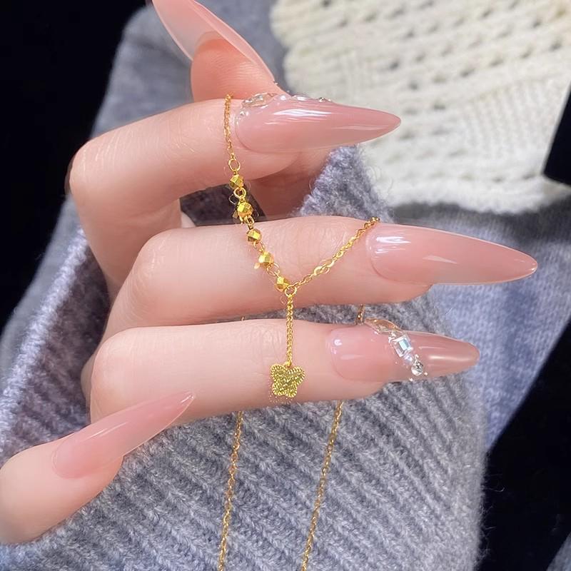 Crushed Ice Butterfly Tassel Necklace and Bracelet - 2025 Luxury Hammered Texture