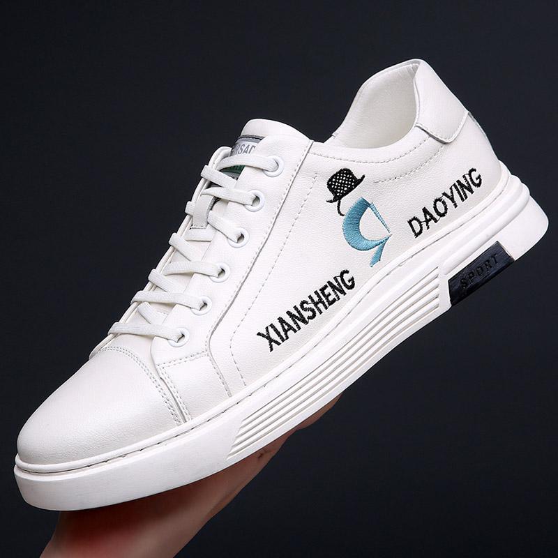 

Модные удобные мужские повседневные туфли, фирменные кожаные мужские кроссовки, черно-белые туфли для скейтборда, новейшая дизайнерская универсальная мужская обувь 43