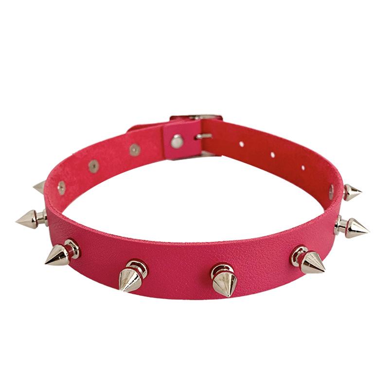 Harajuku Nieten Punk Choker Halskette aus PU-Leder