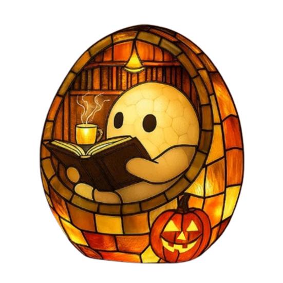 Ghost Bubble Bath Lamp Cute Ghost-Themed Night Light Color-Changing LED Mood Light for Bedside Bathroom Decor