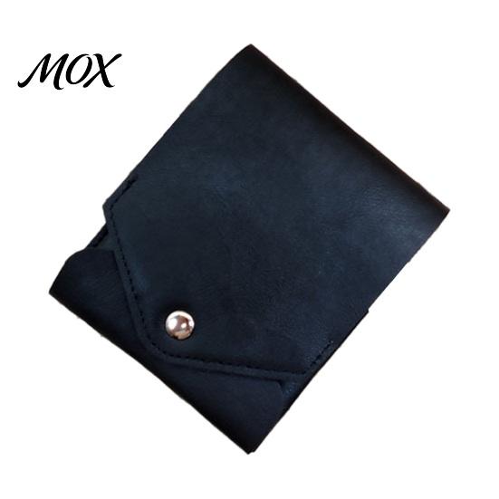Independent Cash Slot Slim Faux Leather Wallet, Retro Snap Button Bifold Business Trip Wallet Portable Card Holder for Men Women