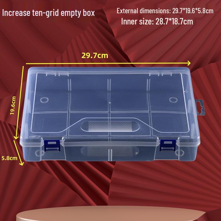 Transparent Compartmentalized Storage Box for Jewelry, Hardware, and Fishing Accessories