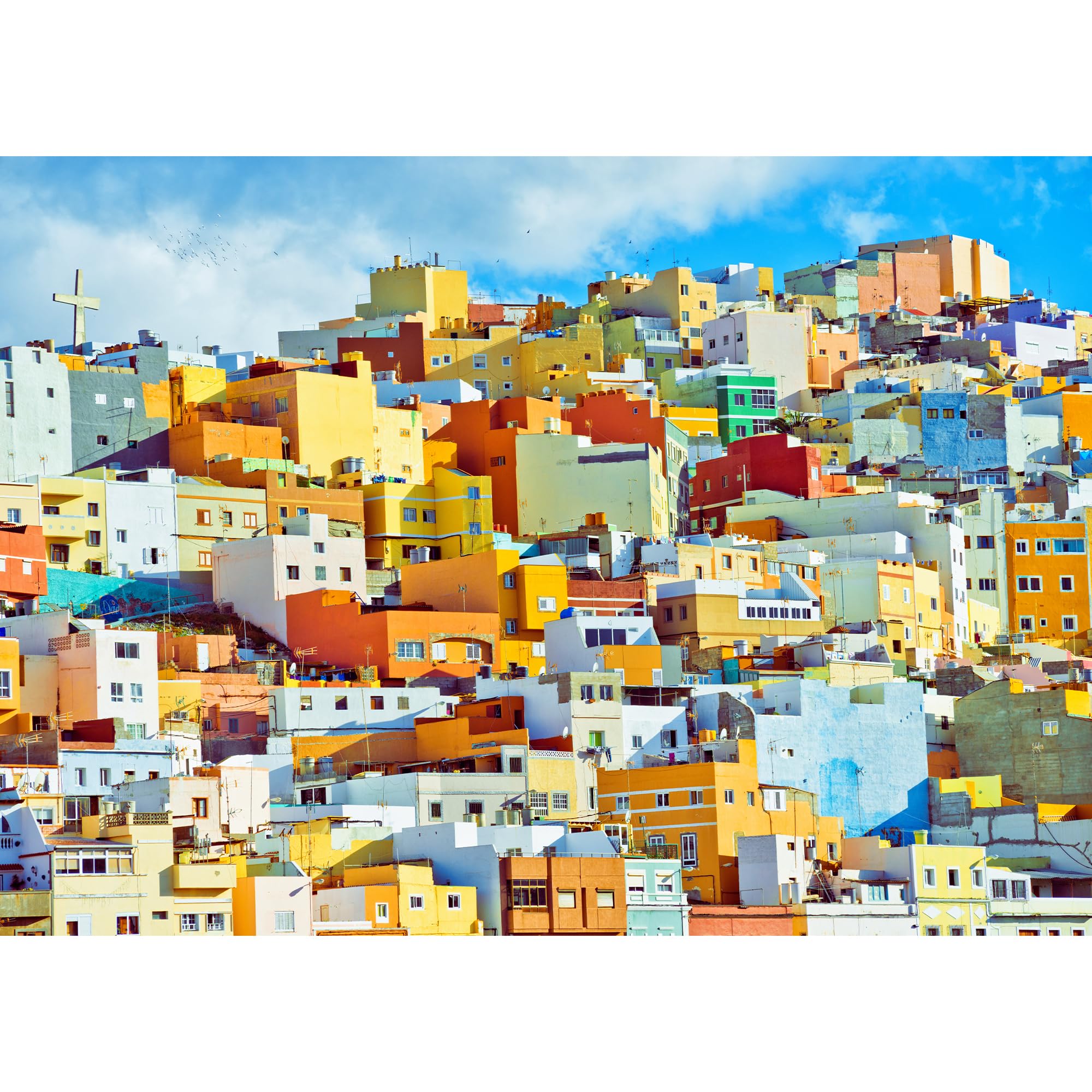 

MISITU Пазл Канарские острова x 70 1000 деталей, Пейзаж, Архитектура, Испания, Красочный, Подарок, День рождения, Юбилей, Рождество, Стильный, синий