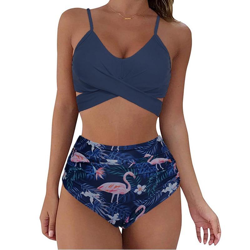 Summer Sexy Sleeveless Halter Split Swimsuit Bikini