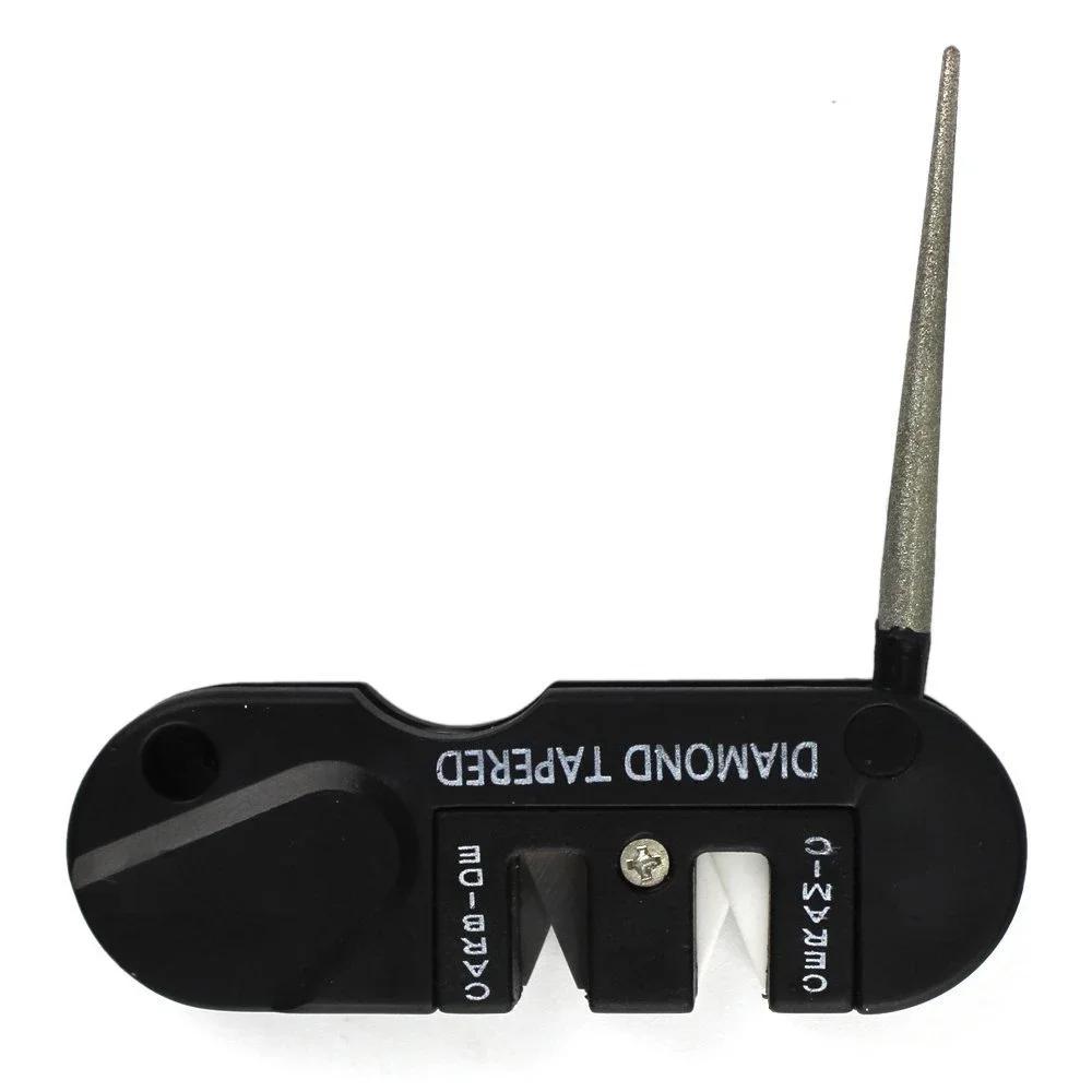 

Портативная точилка для ножей 4-в-1 из вольфрамовой керамики и карбида, для заточки рыболовных крючков, карманный алмазный инструмент, для кемпинга, походов, активного отдыха Style A белый