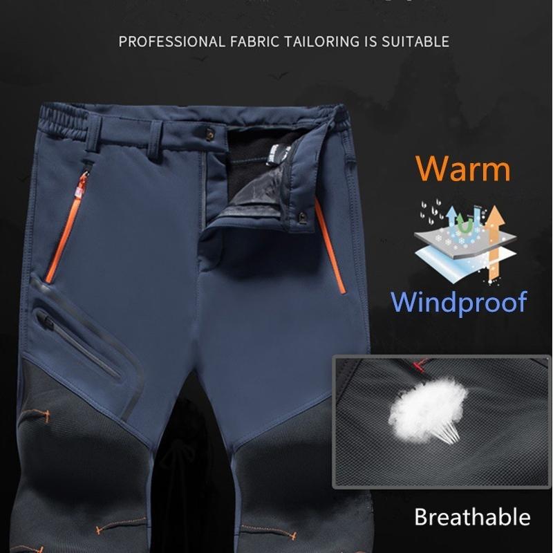 Pants Fleece Outdoor Warm Men Softshell Winter Climbing Hiking Sport Training Trousers