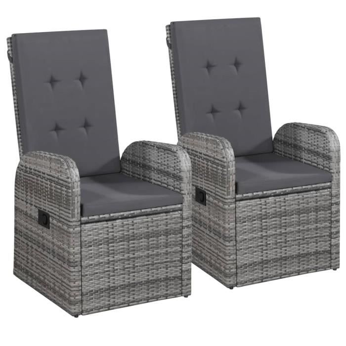 VidaXL Ensemble de salle à manger de jardin avec coussins 5 pcs Gris, 68.4 kg