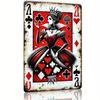 AliceQueen Metal Tin Sign Vintage Playing Cards 2D Retro Wall Art for Home Bar Pub Decor