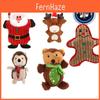 Conjunto de Brinquedos de Pelúcia para Cachorro com Som, com Gráficos de Papai Noel, Boneco de Neve, Urso e Rena, Perfeito para Exercício e Hora de Brincar