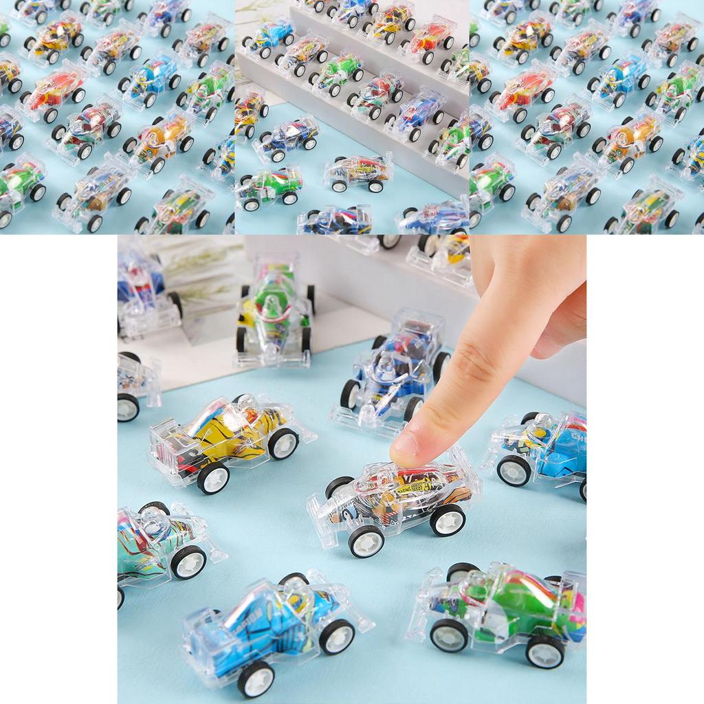 Simulation Mini Inertial Transparent Double Layer Graffiti Car Children Toy For Toddler Play