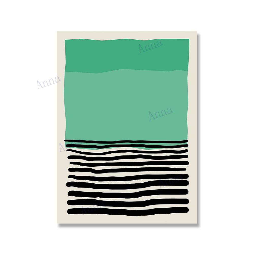 Minimalist Mid-Century Modern Geometric Art Line Poster and Print Canvas Pictures Wall Art Paintings for Living Room Home Decor