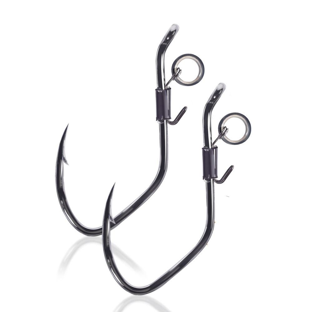 10pcs Wacky Weedless Worm High-carbon Steel Fishhook Wide Gap Hawksbill Single Hook  Sea Fishing