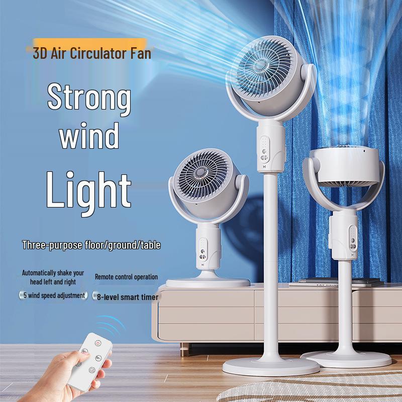 Rechargeable Oscillating Air Circulator Fan for Desktop, Floor, and Dorm