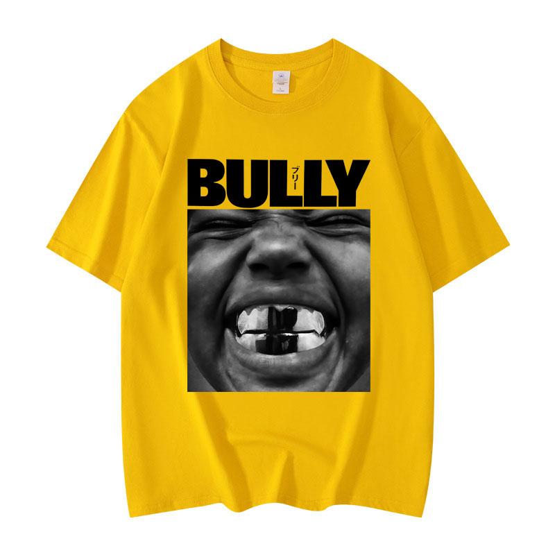 Rapper Kanye West Bully Graphic T Shirts Fashion Hip Hop Vintage Short Sleeve Tshirts Unisex Women Casual Loose Cottotn Tshirt