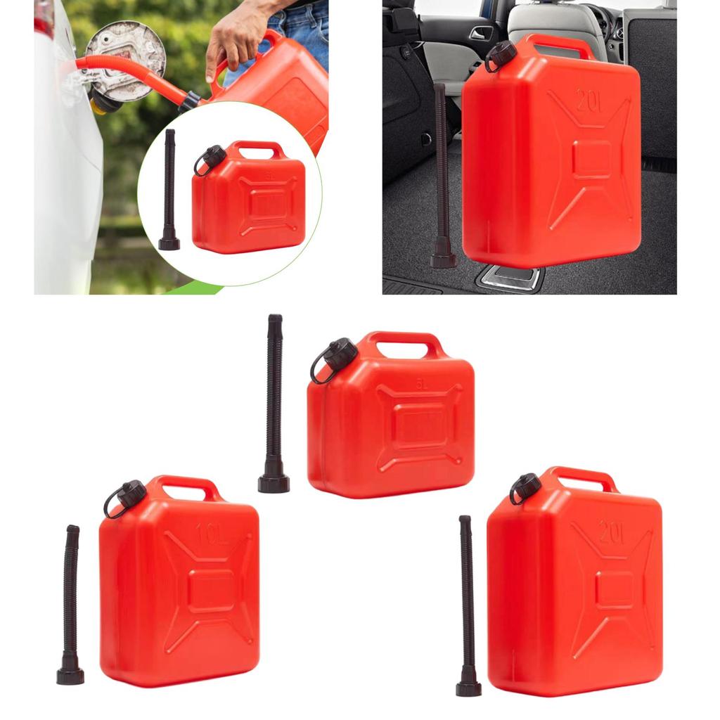 Auto Tank Container Bucket for Liquids Red Car Motorcycle Refueling Adventure SUV Vehicles