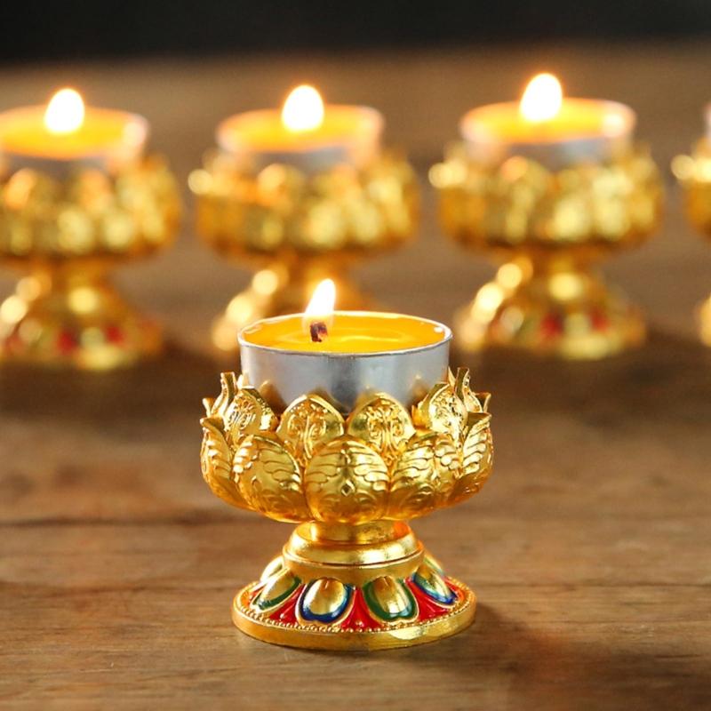 Butter Lamp Holder Coppers Candlestick Candle Holder Iron Lamp Holder Lotuss Buddhas Lamp Base