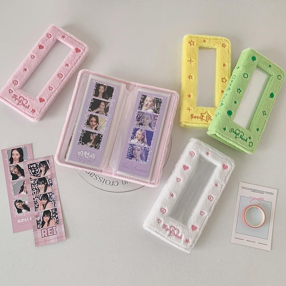 Four Grid Photo Korean Photocard Holder Embroidered Idol Card Display Protector  Friends