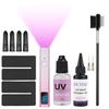 Salon Pro UV Hair Kit: Fast-Curing Waterproof Glue + UV Lamp,Seamless Natural Bonds,Complete Set with Comb Remover