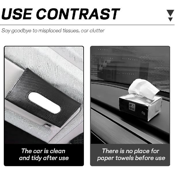 Car Tissue Holder, Leather Tissue Holder For Car Sun Visor, Rectangular Auto Sun Visor Napkin Holder Mask Dispenser, Universal Vehicle Tissue Box Sun