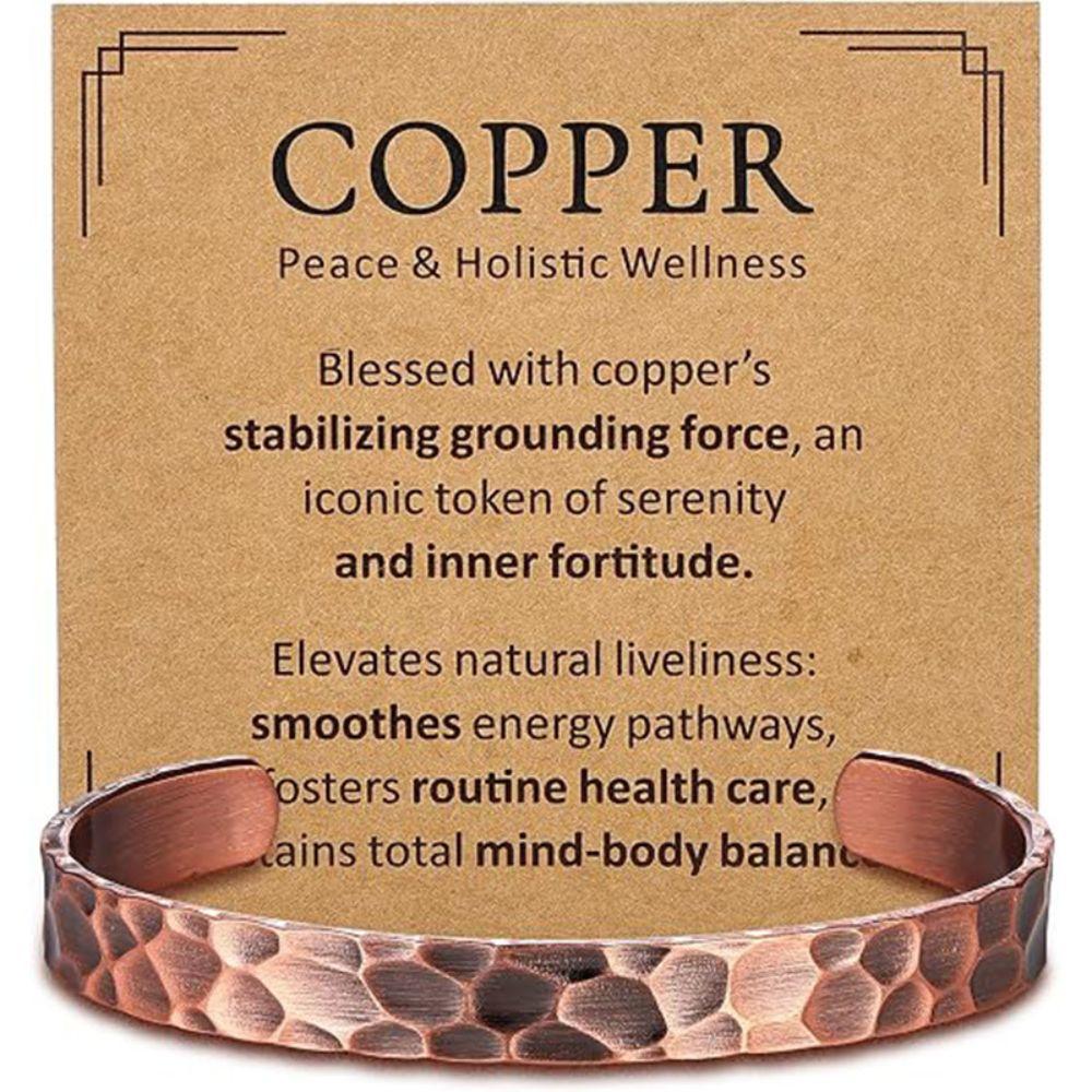 Adjustable Cuff Bracelet Waterproof Bangle Jewelry Stylish Copper Bracelet  for Men and Women