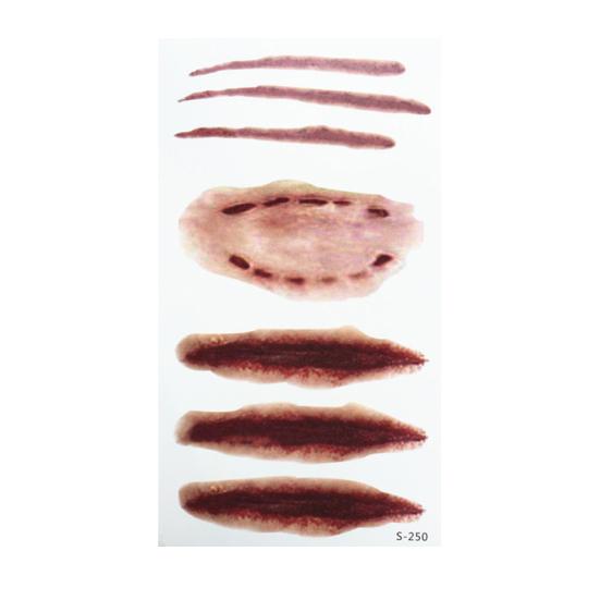 3D Halloween Bloody Scar Temporary Tattoo Sticker Cosplay Body Art Makeup Decal