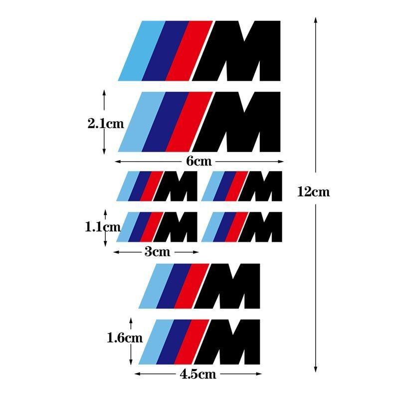 BRHE9 1/Set M Sports Emblem Stickers Car Body Trunk Decoration Decals For BMW X1 X3 X5 X6 X7 E30 E90 M3 M5 E83 F25 E91 E60 F15 F16 F30
