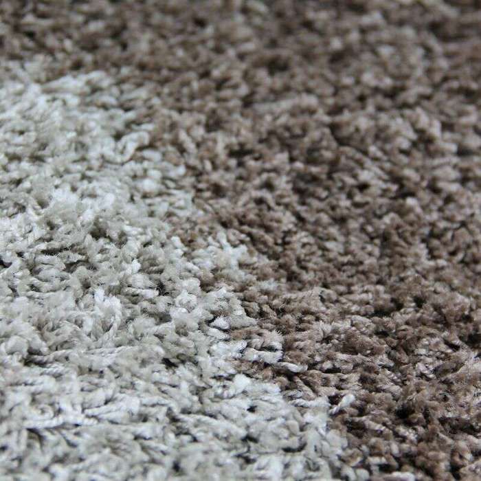 Grey Rectangles Pattern Long Pile Rug 120x170