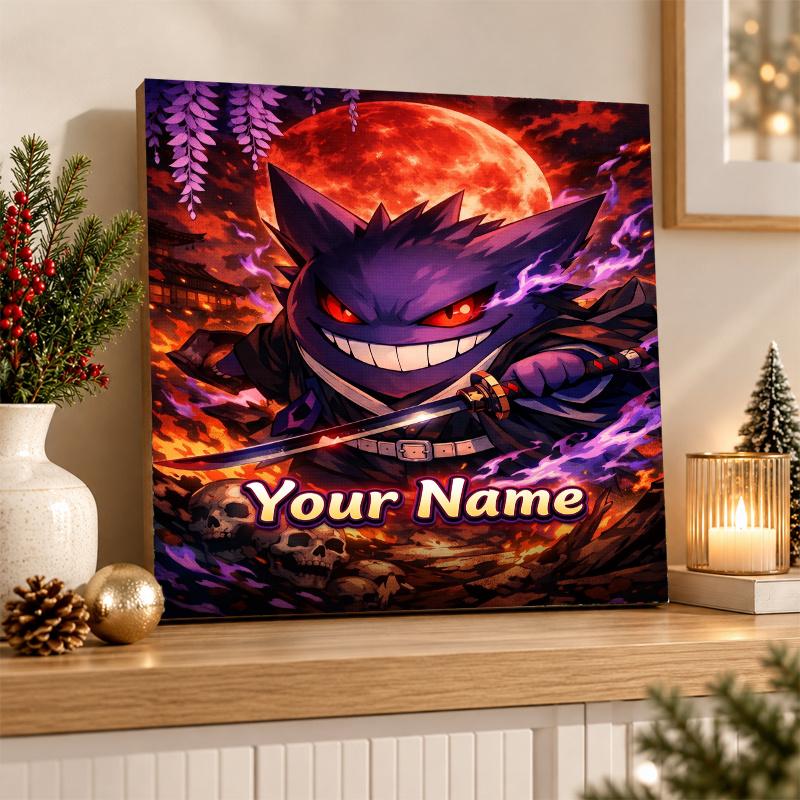 Gengar Custom Name Diamond Painting Personalized 5D Full Drill DIY Diamond Art Home Decor