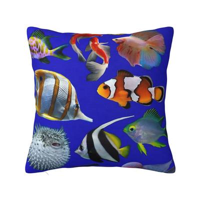 Vintage Fish Trout Pillow Cover Cartoon Fishes Fashion Pillow Case Polyester Cushion Cover Pillowcases For Sofa Home Decorative
