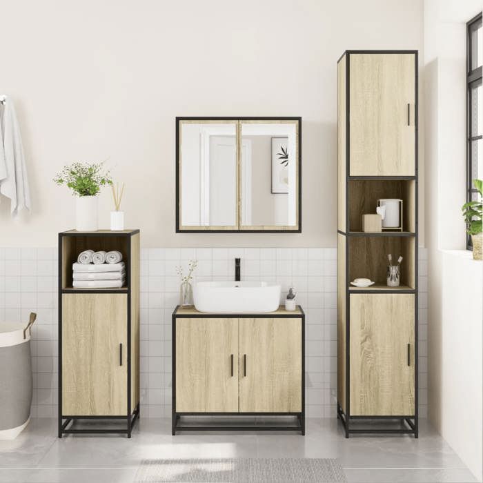 VidaXL Armoire de salle de bain chêne sonoma bois d'ingénierie métal 3300881