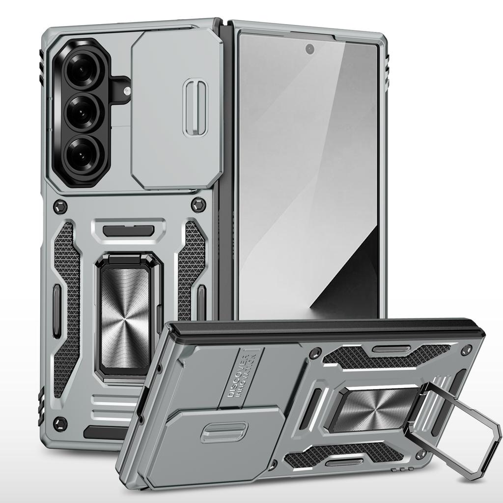 Cross-border application Samsung zfold7 mobile phone case all-inclusive ring bracket Z Fold8 push window two-in-one anti-drop case