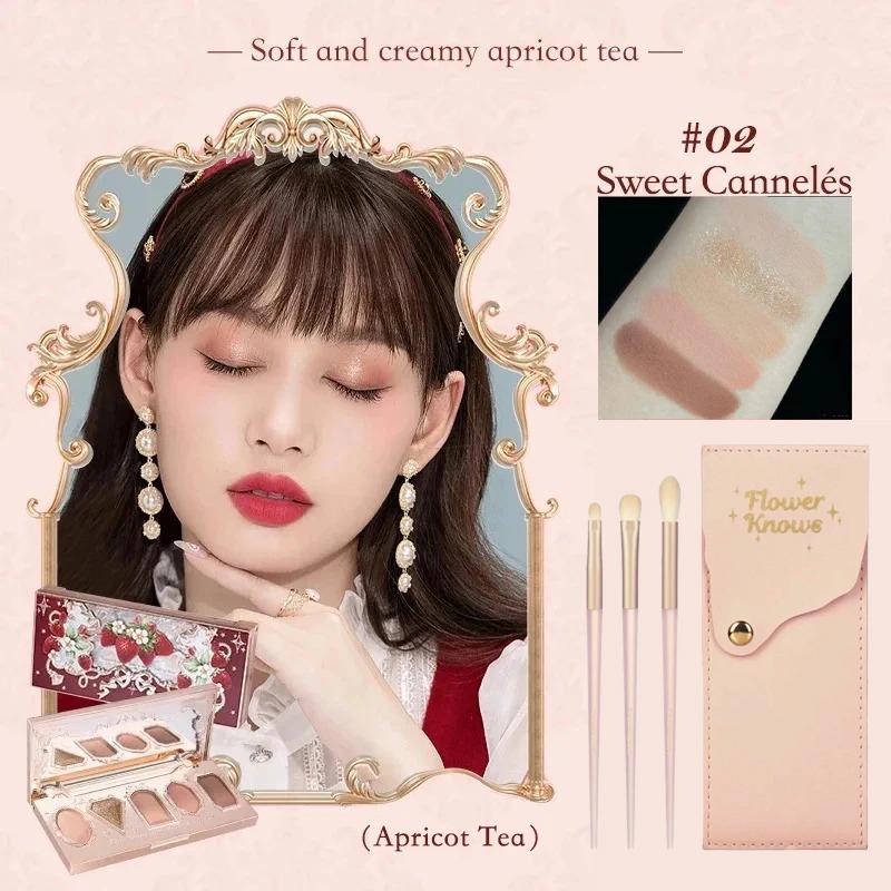 Flower Knows Fard de pleoape Pressed Glitter Căpșuni Rococo 5 Culori Textură Cremă Bronz Natural Farduri de ochi Cosmetice