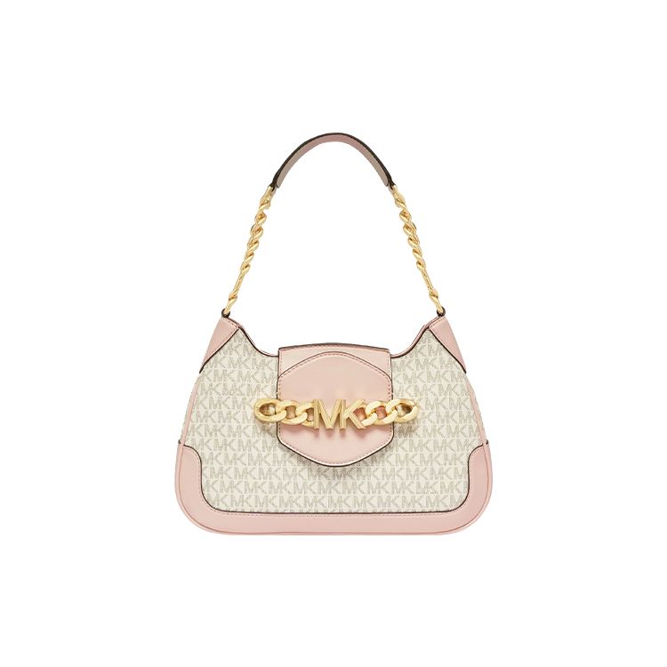 

Michael Kors Hally Classic Monogram Vintage Modern Leather Shoulder Bag Women shoulder bag Vanilla-White Nude-Pink 30F1G2HL6B-173 Basic Set (Bag+Dust Bag)