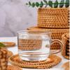 Handmade Rattan Coasters Heat Insulation and Anti-skidding Tea Cup Pad Reusable Slip Resistant Mug Coaster Drinkware Decor