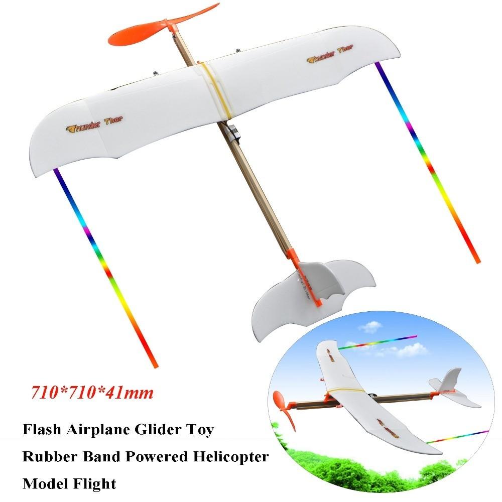 Leichter Gummibandbetriebener Hubschrauber Beliebtes DIY Montage Flugzeuge Spielzeug für Kinder Draußen