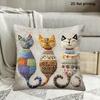 1pc Adorable Animal and Nature Patterned Pillow Cases Sofa Bed Cushion Cover Home Bedroom Decoration