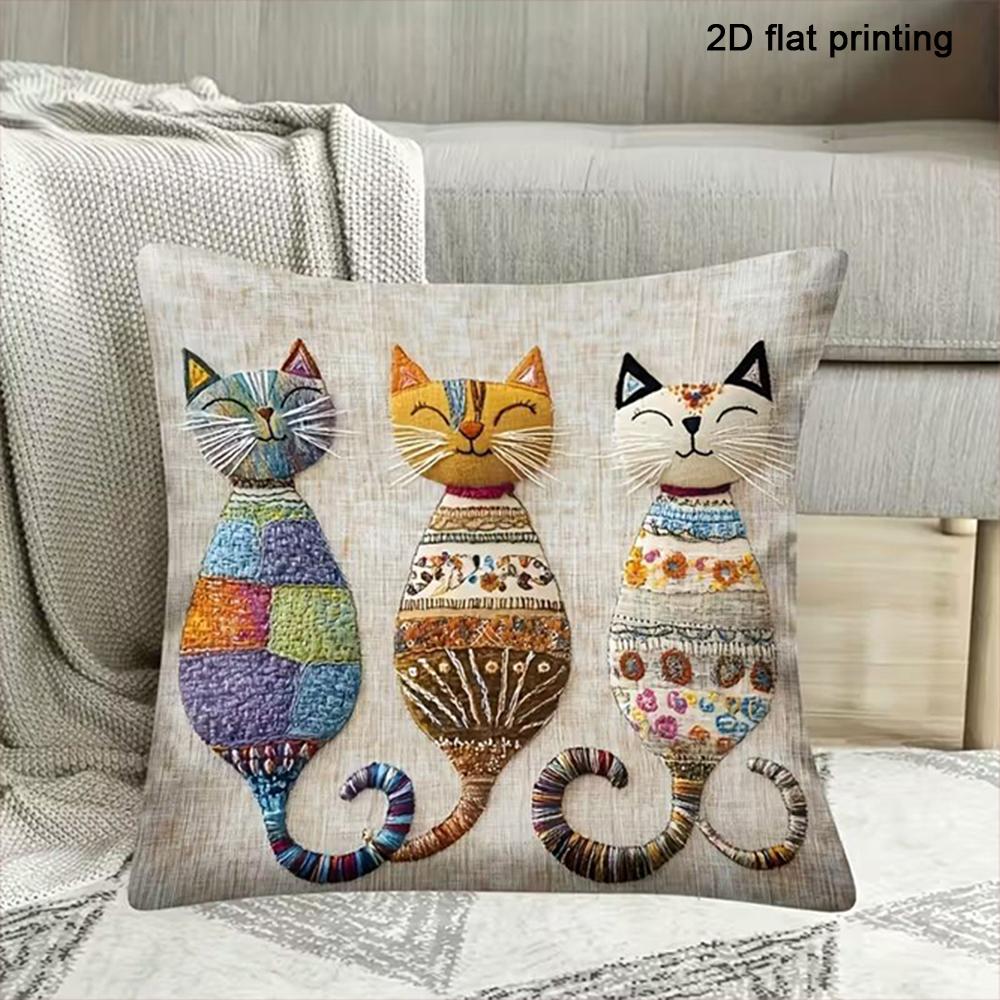 1pc Adorable Animal and Nature Patterned Pillow Cases Sofa Bed Cushion Cover Home Bedroom Decoration