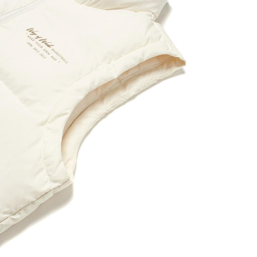 Li-Ning Wade Series Solid Color Stand Collar Water-Resistant Down Vest Men Vests Off-White AMRT029-2